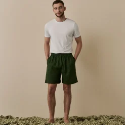 Men's Fern Green Linen Pajama Shorts