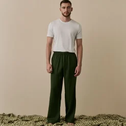 Men's Fern Green Linen Pajama Pants