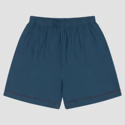 Men's Marine Blue Linen Pajama Shorts