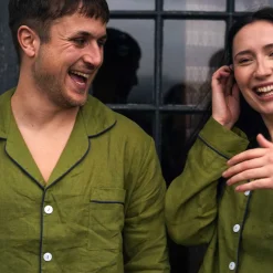 Men's Moss Linen Pajama Shirt