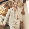Men's Mushroom Gingham Pajama Shirt