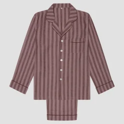 Men's Port & Woodrose Striped Linen Pajama Set