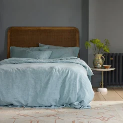 Mist Chambray Plain Linen Blend Duvet Cover