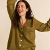 Moss Linen Pajama Shirt