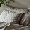 Mushroom Gingham Linen Blend Pillowcase (Pair)