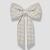Mushroom Gingham Linen Bow