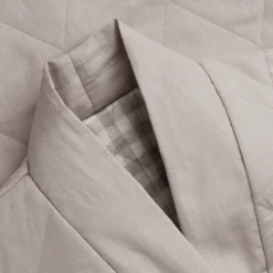 Mushroom Gingham Linen Housecoat