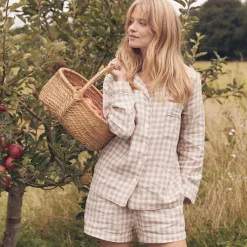 Mushroom Gingham Pajama Shorts