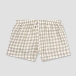 Mushroom Gingham Pajama Shorts Set