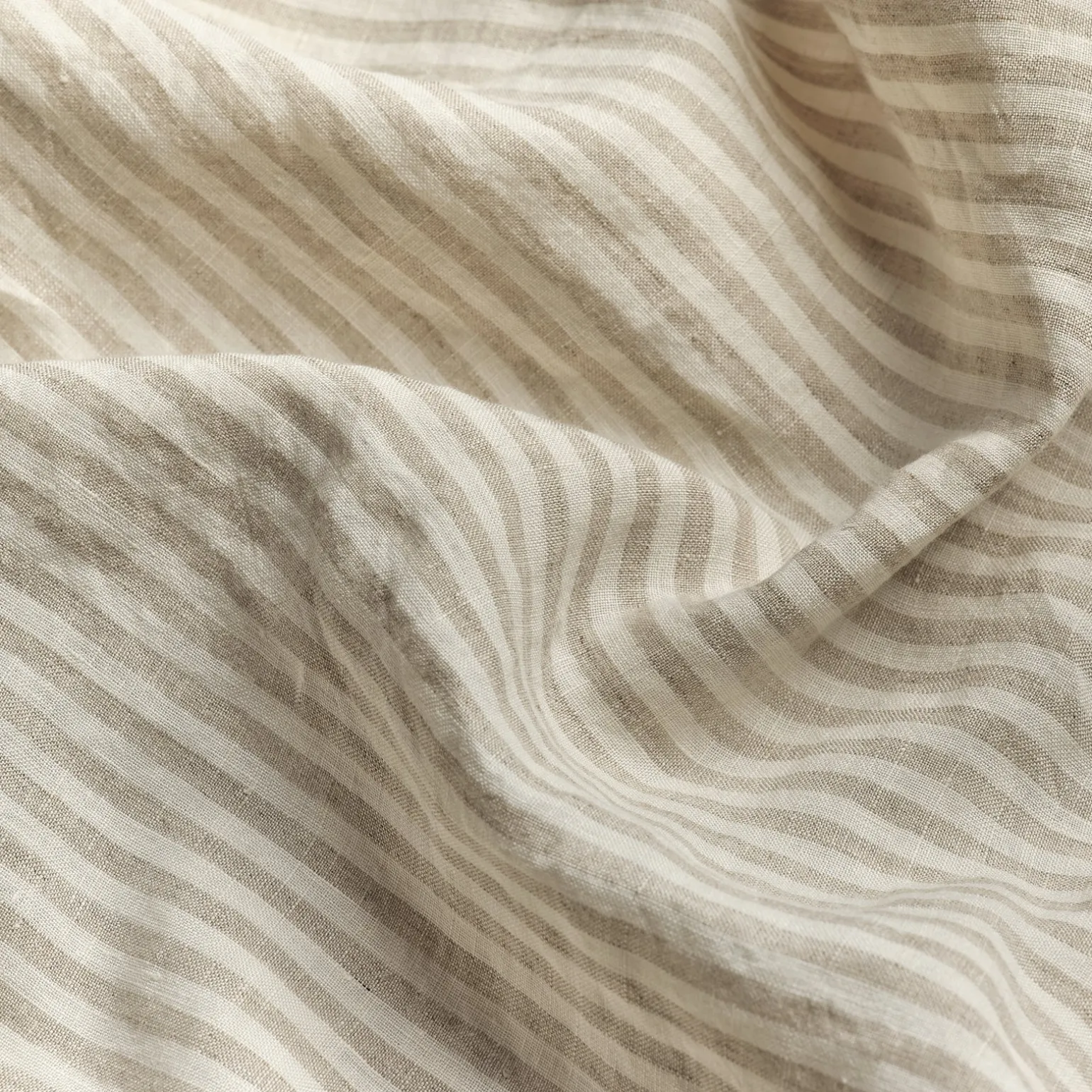 Oatmeal Stripe Linen Blend Duvet Cover
