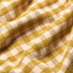 Ochre Gingham Wool Blanket