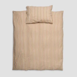 Ochre Seersucker Kids Stripe Cotton Bedding Set