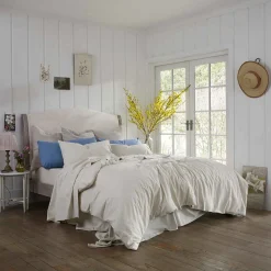 Parchment Washed Cotton Percale Fitted Sheet