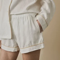 Pearl Linen Pajama Shorts Set