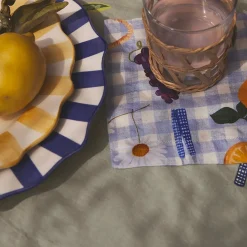 Picnic Alfresco Printed Linen Coasters Set of 4