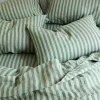 Pine Green Pembroke Stripe Linen Blend Fitted Sheet