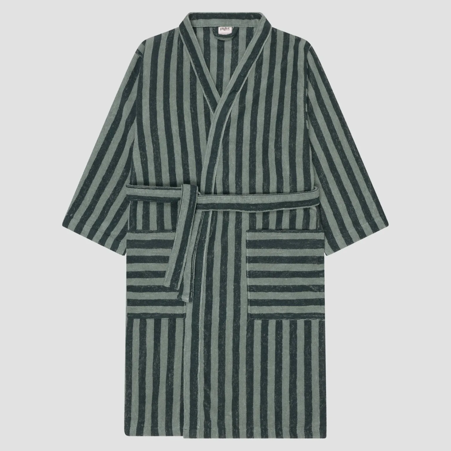 Pine Green Pembroke Stripe Cotton Robe