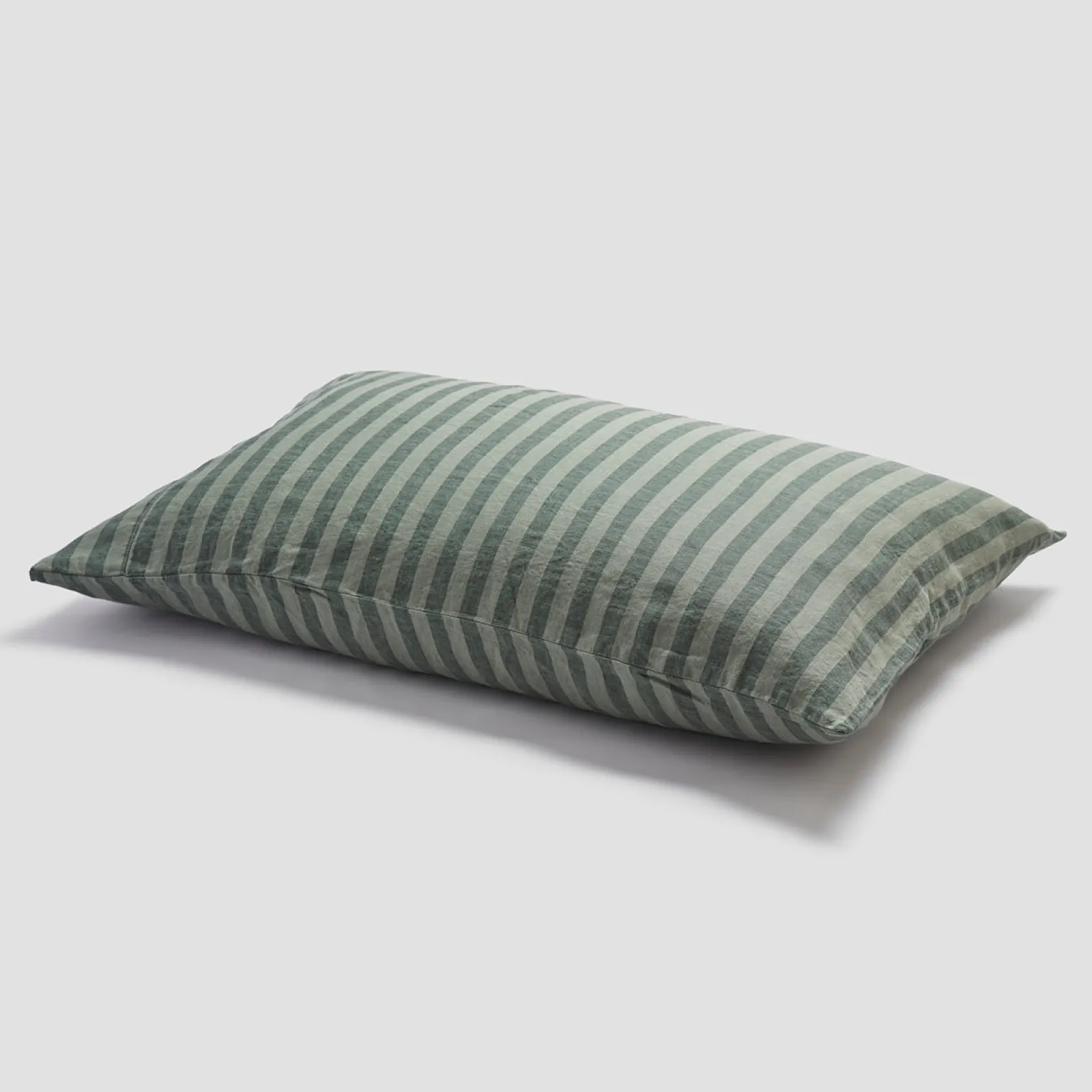 Pine Green Pembroke Stripe Linen Blend Pillowcase (Pair)