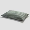 Pine Green Stripe 100% Linen Pillowcases (Pair)