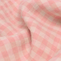 Pink Bloom Gingham 100% Linen Pillowcases (Pair)