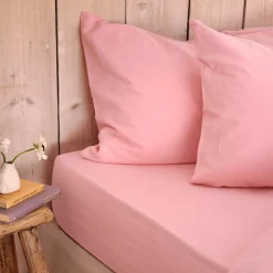Pink Bloom Linen Blend Fitted Sheet