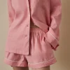 Pink Bloom Linen Pajama Shorts