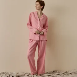 Pink Bloom Linen Pajama Set