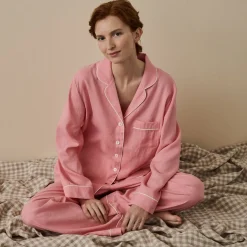 Pink Bloom Linen Pajama Shirt
