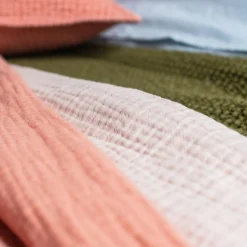 Pink Clay & Birch Textured Cotton Throw