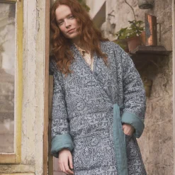 River Wandle Pure Acorn Linen Housecoat