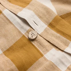 Russet Yellow Emsworth Plaid Linen Blend Duvet Cover