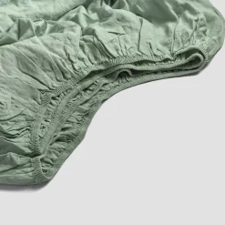 Sage Green Linen Blend Fitted Sheet