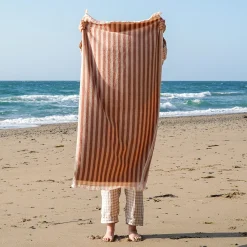 Sand Shell Pembroke Stripe Cotton Towels