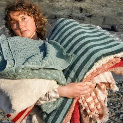 Sand Shell Pembroke Stripe Cotton Towels