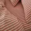 Sandstone Red Pembroke Stripe Linen Blend Fitted Sheet