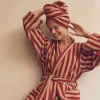 Sandstone Red Pembroke Stripe Cotton Hair Wrap