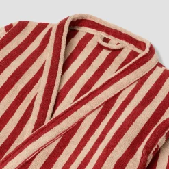 Sandstone Red Pembroke Stripe Cotton Robe