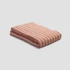 Sandstone Red Stripe 100% Linen Flat Sheet