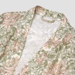Soft Sage Honeysuckle Linen Robe