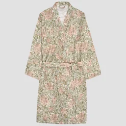 Soft Sage Honeysuckle Linen Robe