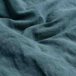 Teal Chambray Linen Blend Flat Sheet