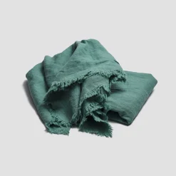 Tranquil Green Linen Crinkle Throw