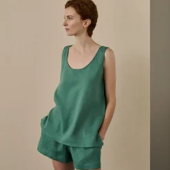 Tranquil Green Linen Tencel Cami Set