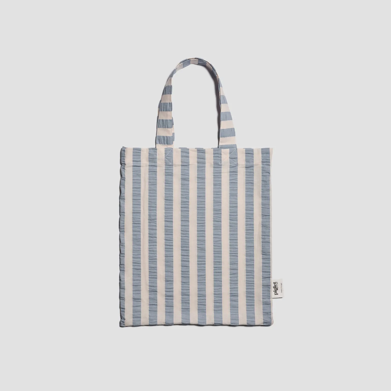 Warm Blue Seersucker Kids Stripe Cotton Bedding Set