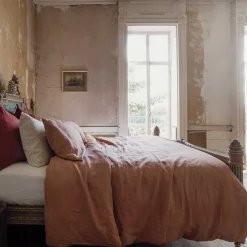 Warm Clay 100% Linen Duvet Cover