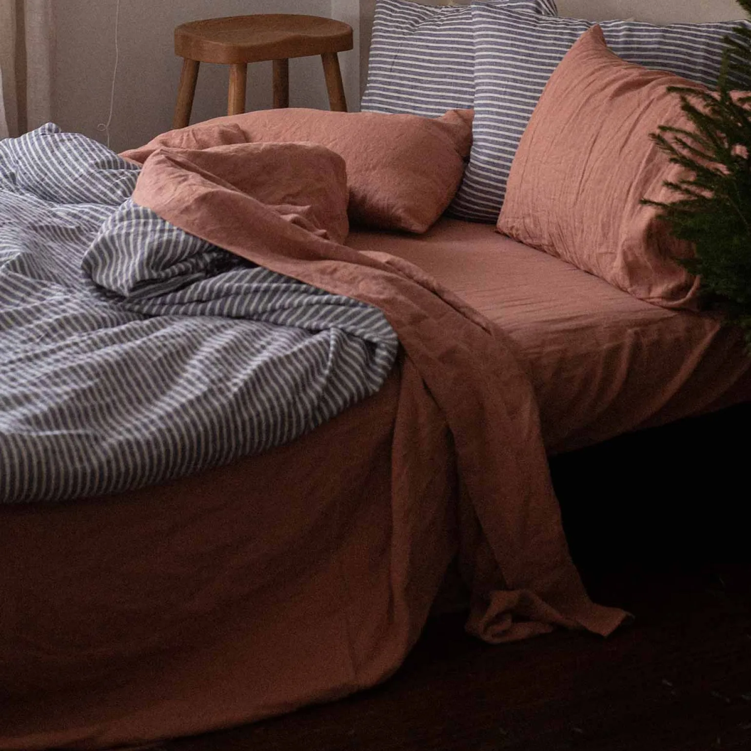 Warm Clay 100% Linen Fitted Sheet