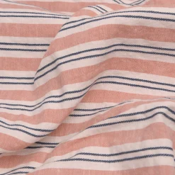 Warm Clay Somerley Stripe Linen Blend Flat Sheet
