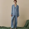 Wave Blue Linen Pajama pants