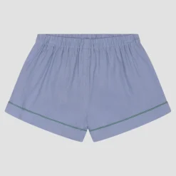 Wave Blue Linen Pajama Shorts
