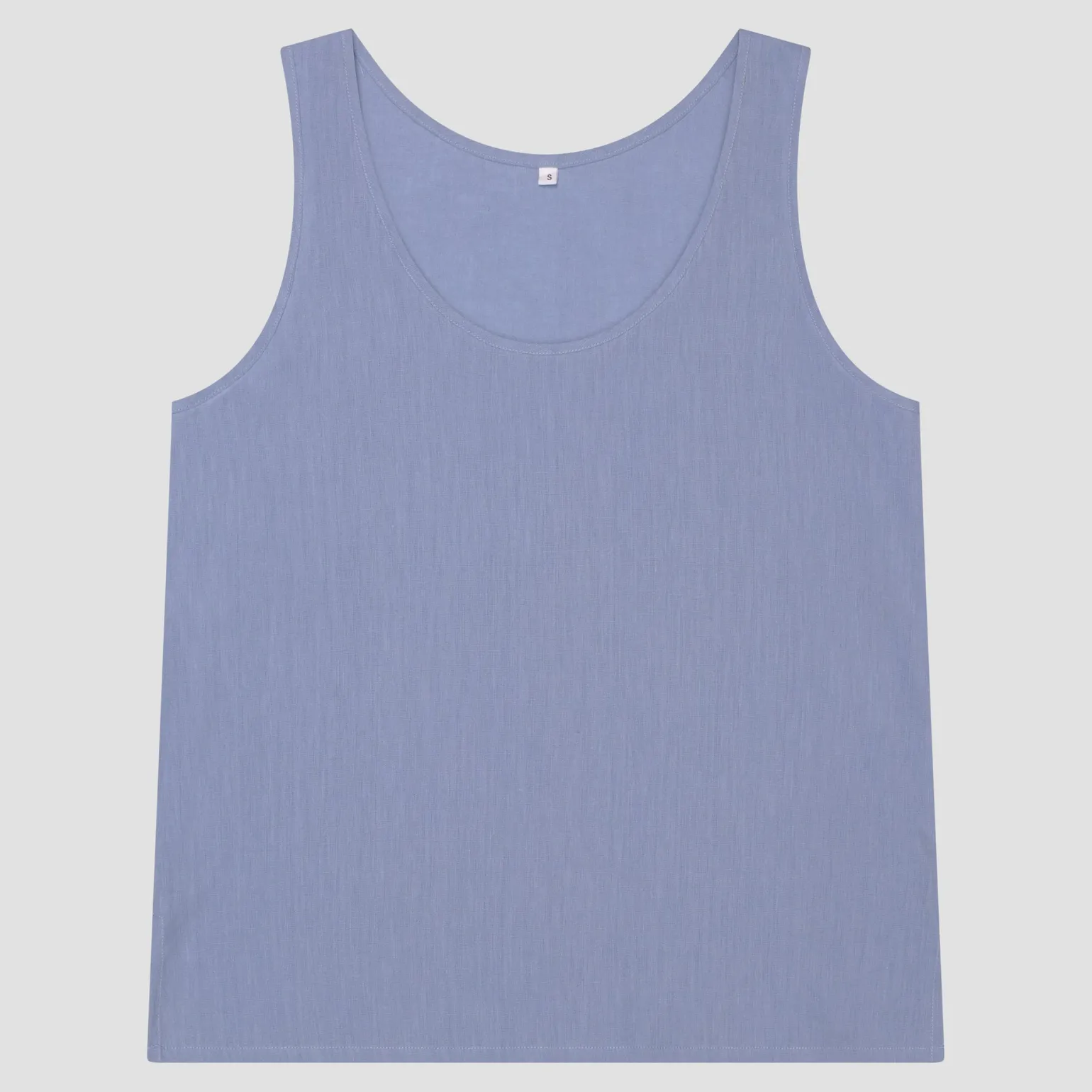 Wave Blue Linen Tencel Cami Top